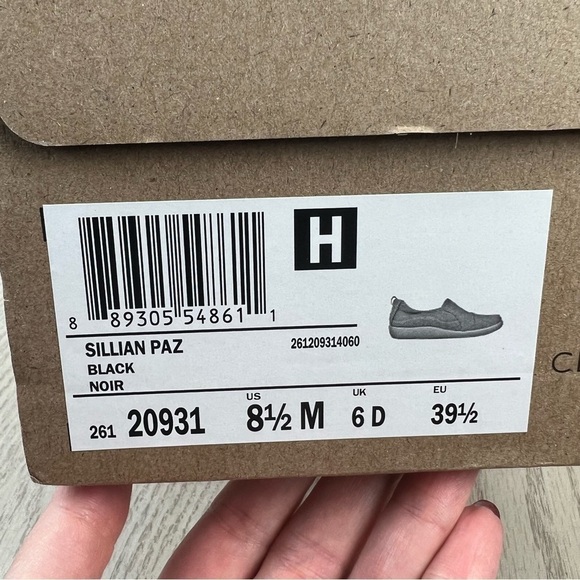 Clarks Women's Cloudsteppers Sillian Paz Slip-on Flats 8.5M Black $85 - Picture 9 of 9